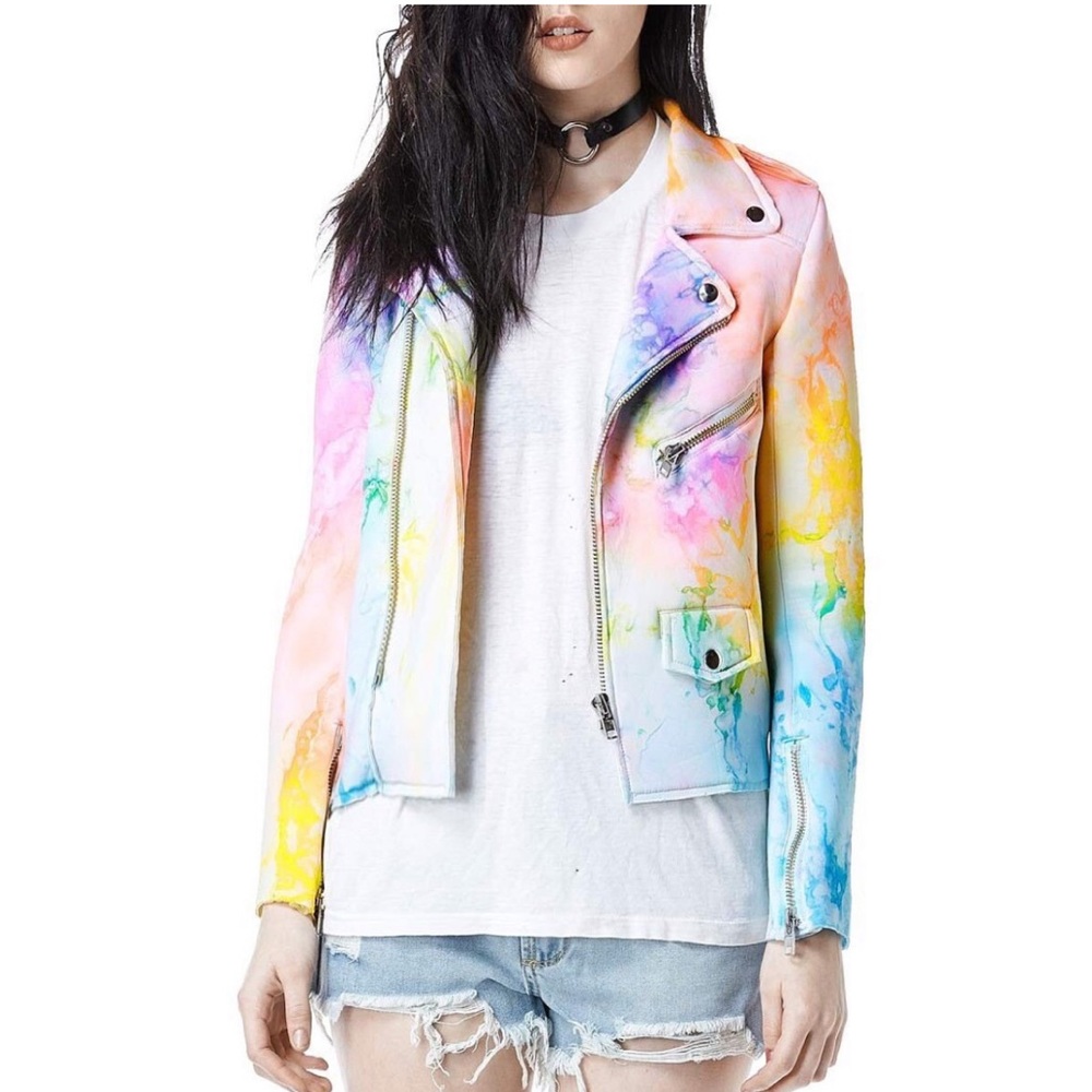 SOLD ON DEPOP ! RARE UNIF I DYE MOTO JACKET - Picture 3 of 4